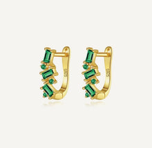 Load image into Gallery viewer, MALVA BAGUETTE ZIRCONIA LOCK EARRING - JEWELRY
