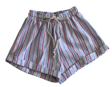 Load image into Gallery viewer, LINEN STRIPES KIDS SHORT
